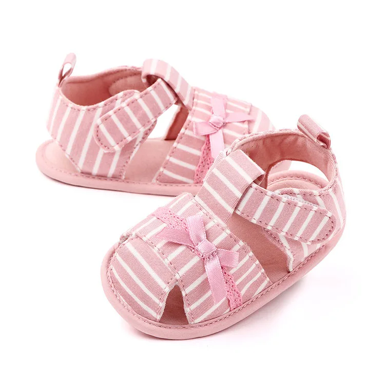 

2021 New Design Summer Baby Breathable Shoes Cotton Bow Sandals
