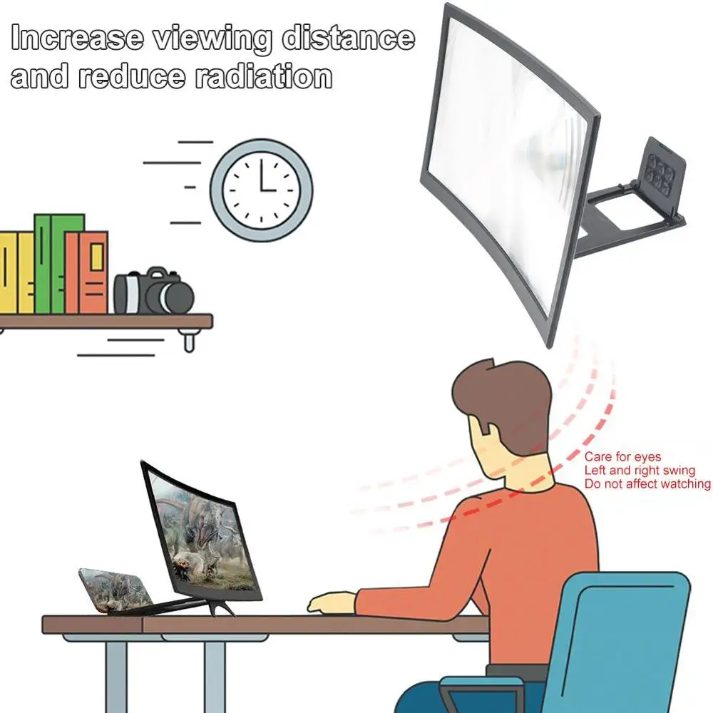 3D HD Mobile Phone Screen Magnifier Amplifier Movie Video Cell Phone Enlarger Screen iPhone Projector