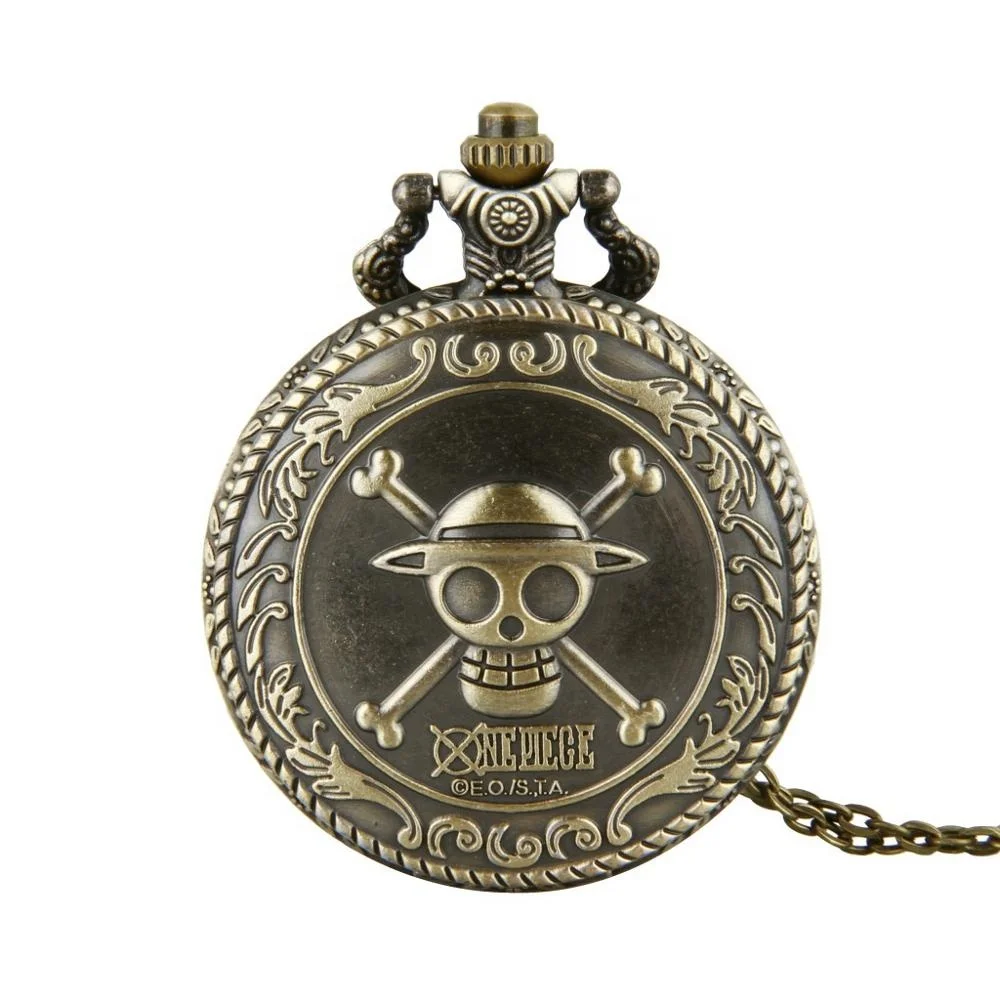 

China Wholesale Antique Bronze Pocketwatch Cartoon Skull Pocket Watch Montre A Gousset