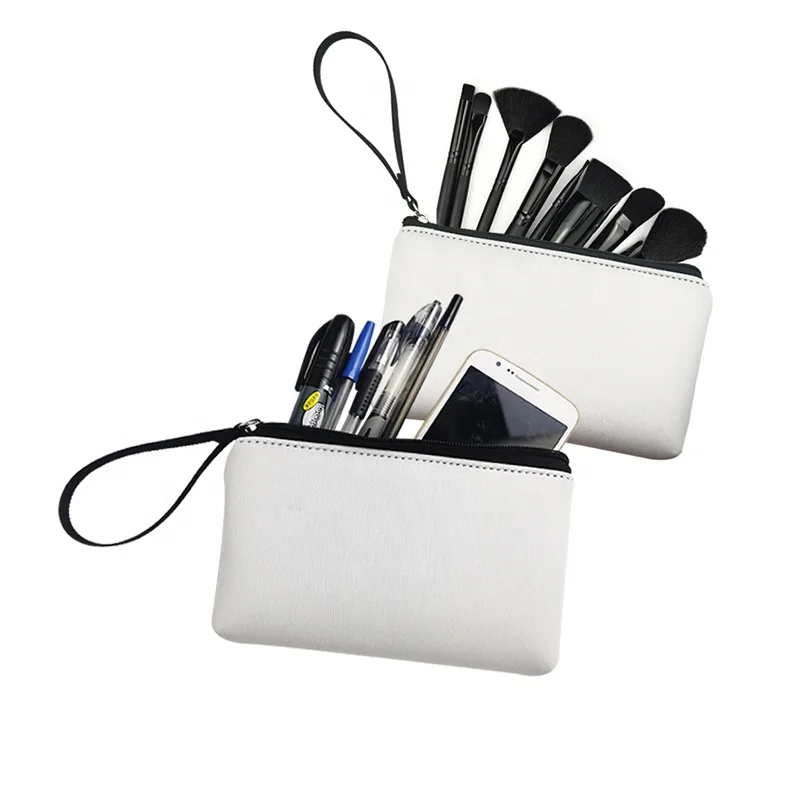 

Blank White For Sublimation Waterproof Cosmetic Bag Lady Handbag Neoprene Strap Pouch Bag Pencil Pouch Wallet Coin Purse, Customized color