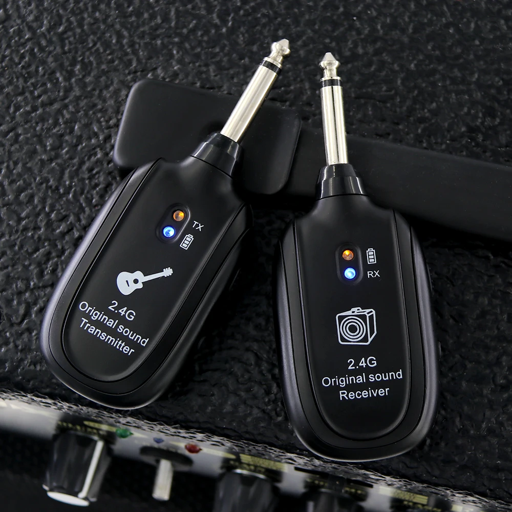 

Cheap 2.4Ghz USB wireless guitar system transmitter receiver, Black
