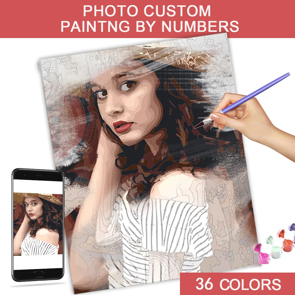 Personality Photo Customized Diy Oil Paint By Number Portrait Picture