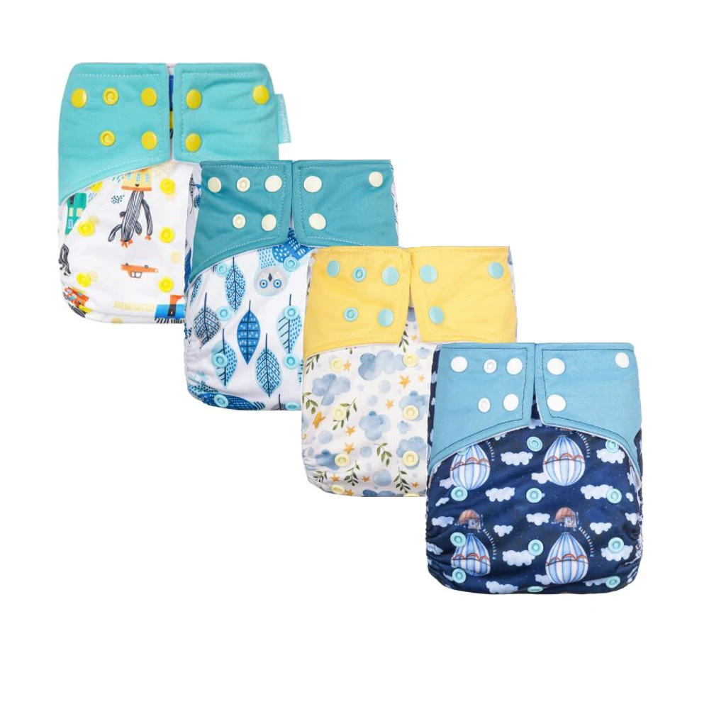 

Happyflute Mom's favorite Washable and reusable baby nappies Organic Baby suede Cloth Diaper, Colorful