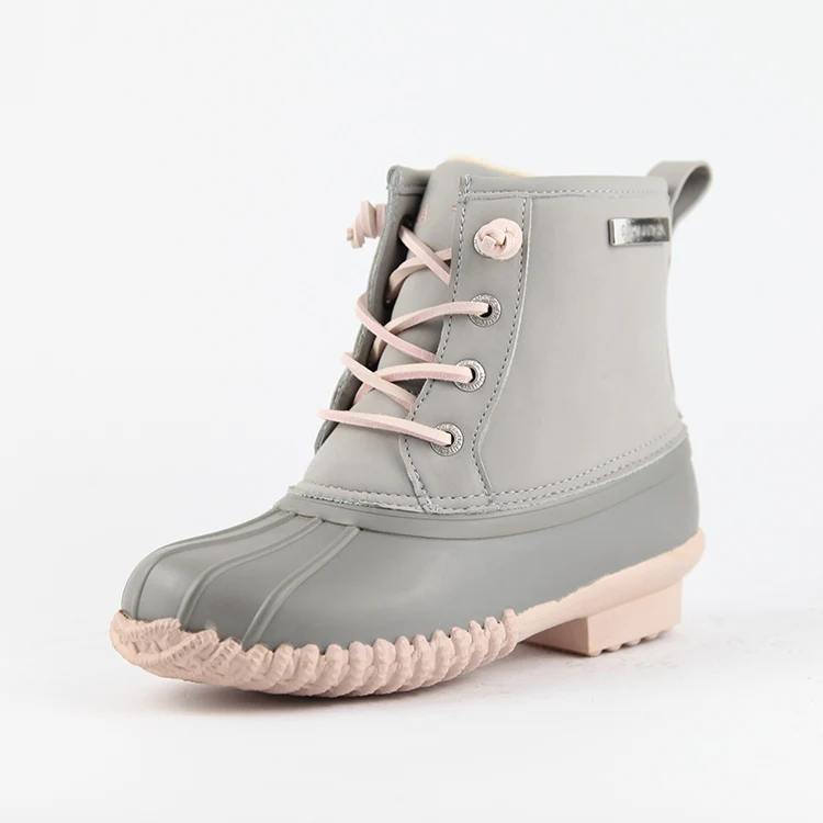 

Convenient Zipper Lace Up Women Style Rain Boots Snow Shoes for Wholesale Bean Duck Boots