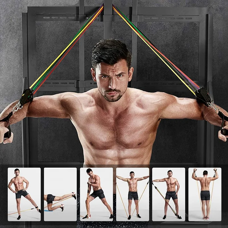 
Fitness Stretch wholesale elastic 11 pcs set tube resistance bands 
