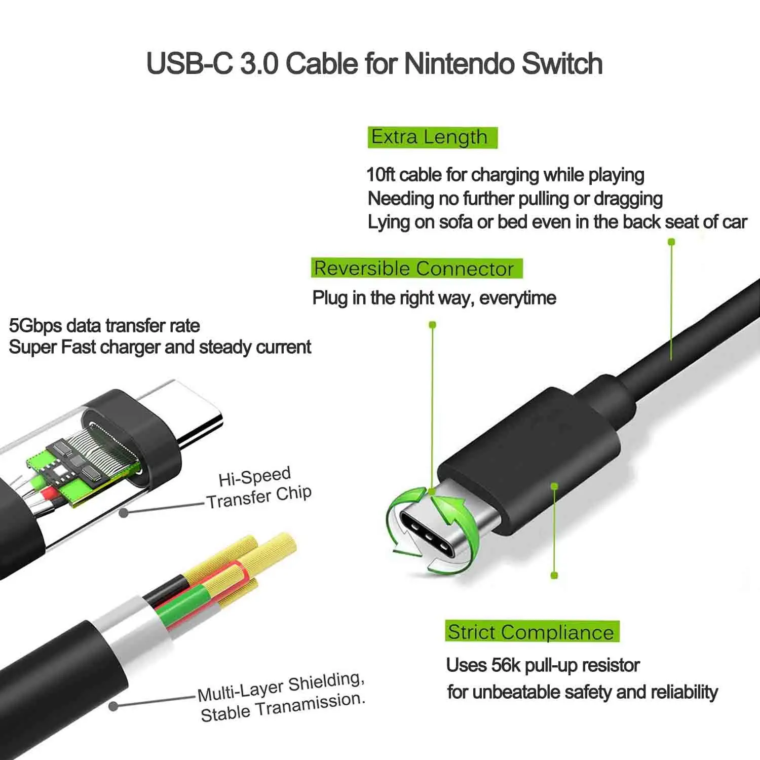 Type C Charging Cable For Nintendo Switch 2m/ Buy Type C Cable For