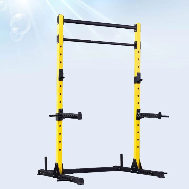 

Weightlifting Rack Home Use Multi Functional Squat Rack Gym Half Rack, Black, silver grey, red