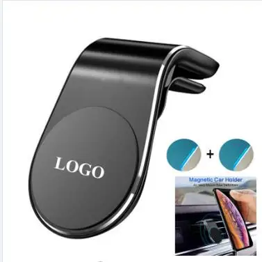 

New arrivals 2021 phone mount Air Vent Mount Shape L Mobile Magnetic Car Phone Stand silicon mobile sockets, Black, golden, silver