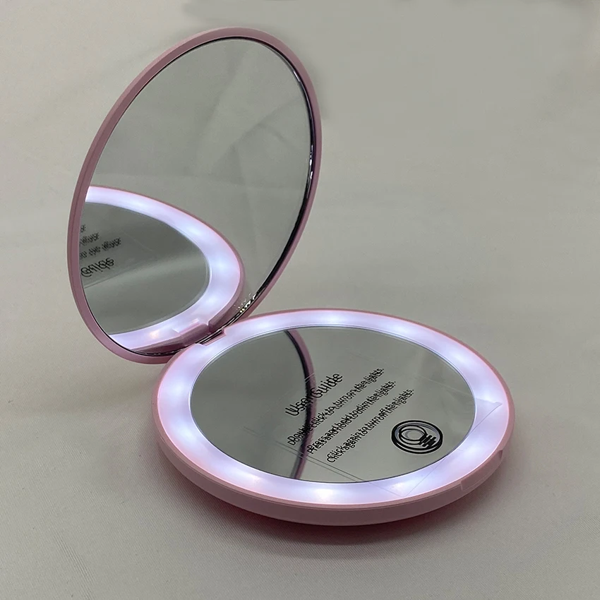 

wholesale Modern Small Quadrate USB LED Mini Light Pink Blue White Green LED portable makeup vanity mirror miroir