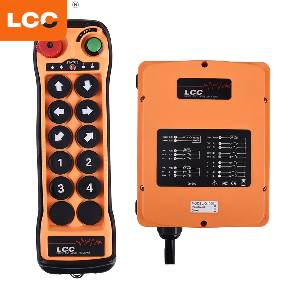 

Q1000 universal 10 buttons single speed industrial radio wireless winch radio remote controls tow truck for tower cranes