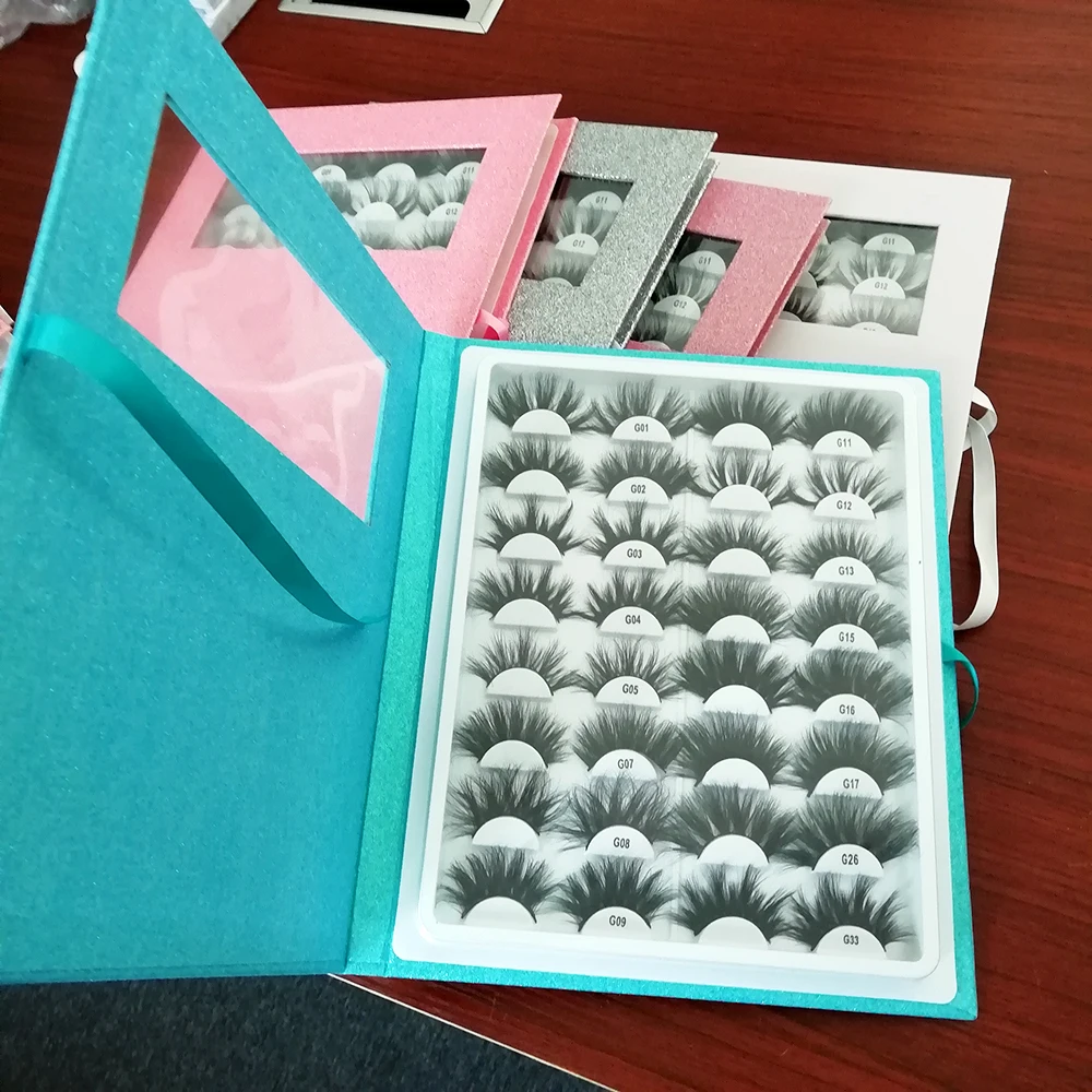 

Cheap Wholesale Dramatic Fluffy 25MM Mink Eyelash Book Private Label Lash Book