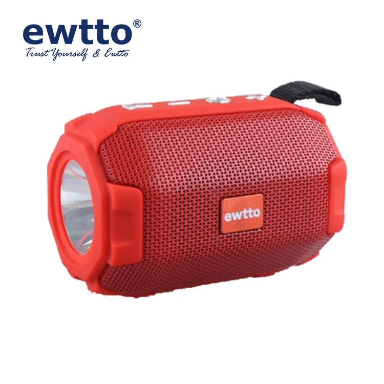 

ewtto Multifunction Wireless BT Speaker Music Boombox Portable Outdoor Speakers with Flashlight TF AUX FM USB ET-P1767BT, Black blue red