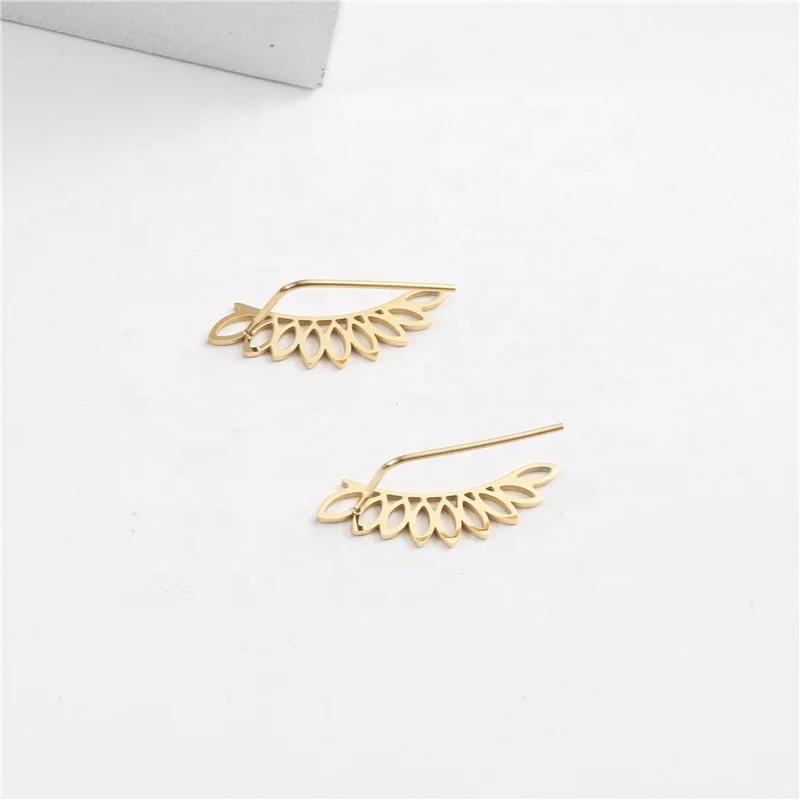 

Fashion Earrings Trend 2021 PVD Gold Plated Wings Hoop Earring Gold Jewelry Earrings Wholesale