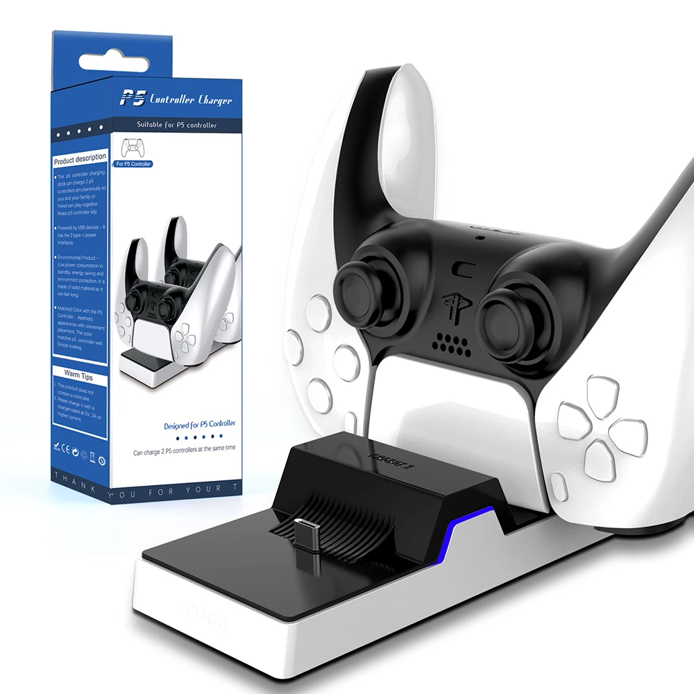 

P5 contraller charger Abs Video Game Accessories Ps5 Charger for Controller for Dobe Dual Controller Charging Charger, Black and white