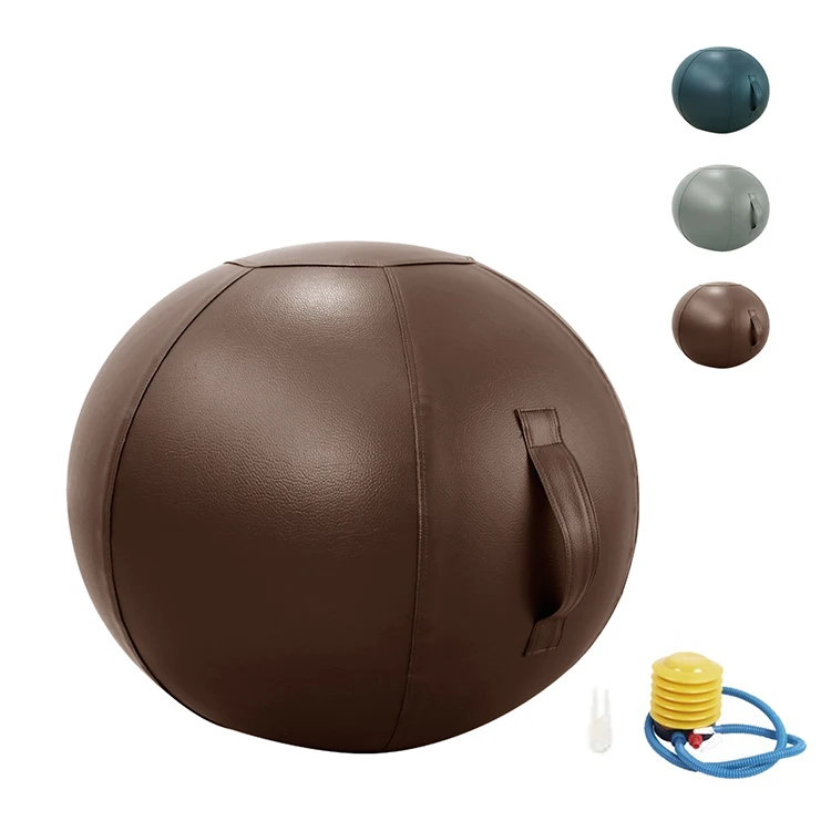 

Quality anti burst PU leather fitness stability women men exercise gym yoga ball with cover sitting ball chair for office, Color card
