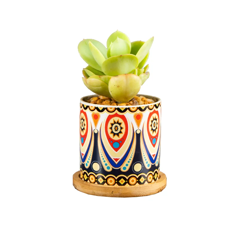 

Amazon Hot Sell Outdoor Small Glazed Ceramic Succulent Flowerpot