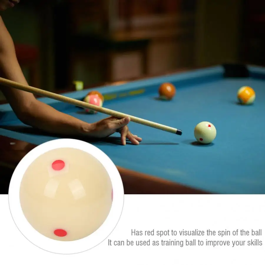 1 PCS White Cue Ball 57.2MM Billiard Ball 6 Red Dot Pool Cue Training Ball 