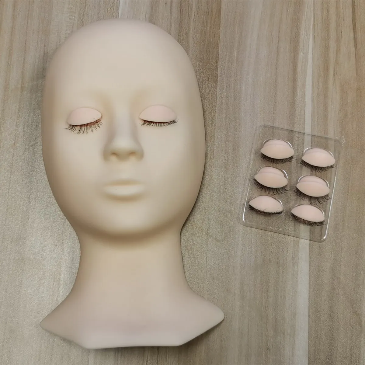 

Flat Model Heads Extensions Makeup Tools Practice Lash Rubber Eyelash Extension Training Mannequin Head