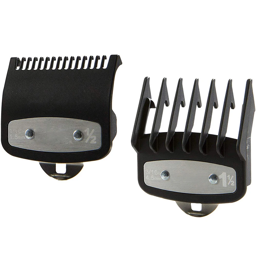 

2 Pc/sets Professional Hair Trimmer Combs Guides Fits for All Full Size Replacement Guards Set, Black, red, white, transparent