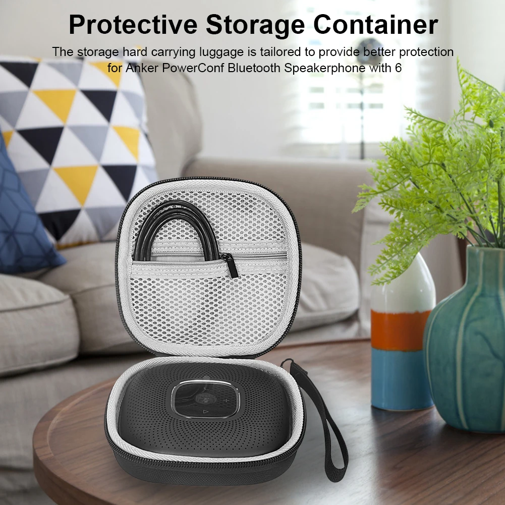 
Storage Bag Portable Large Capacity Carrying Case Luggage for Anker PowerConf Bluetooth Speakerphone with 6 