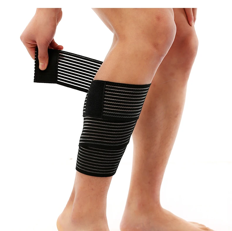 

Sports Strap For Wrist Ankle Elbow Calf Leg Waist Compression Knee Wraps, Black/skin colour