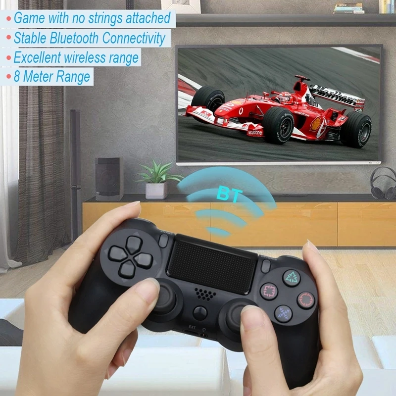 

dual/ shock 4 wireless video game controller play station 4 wireless game controller, Black red white blue
