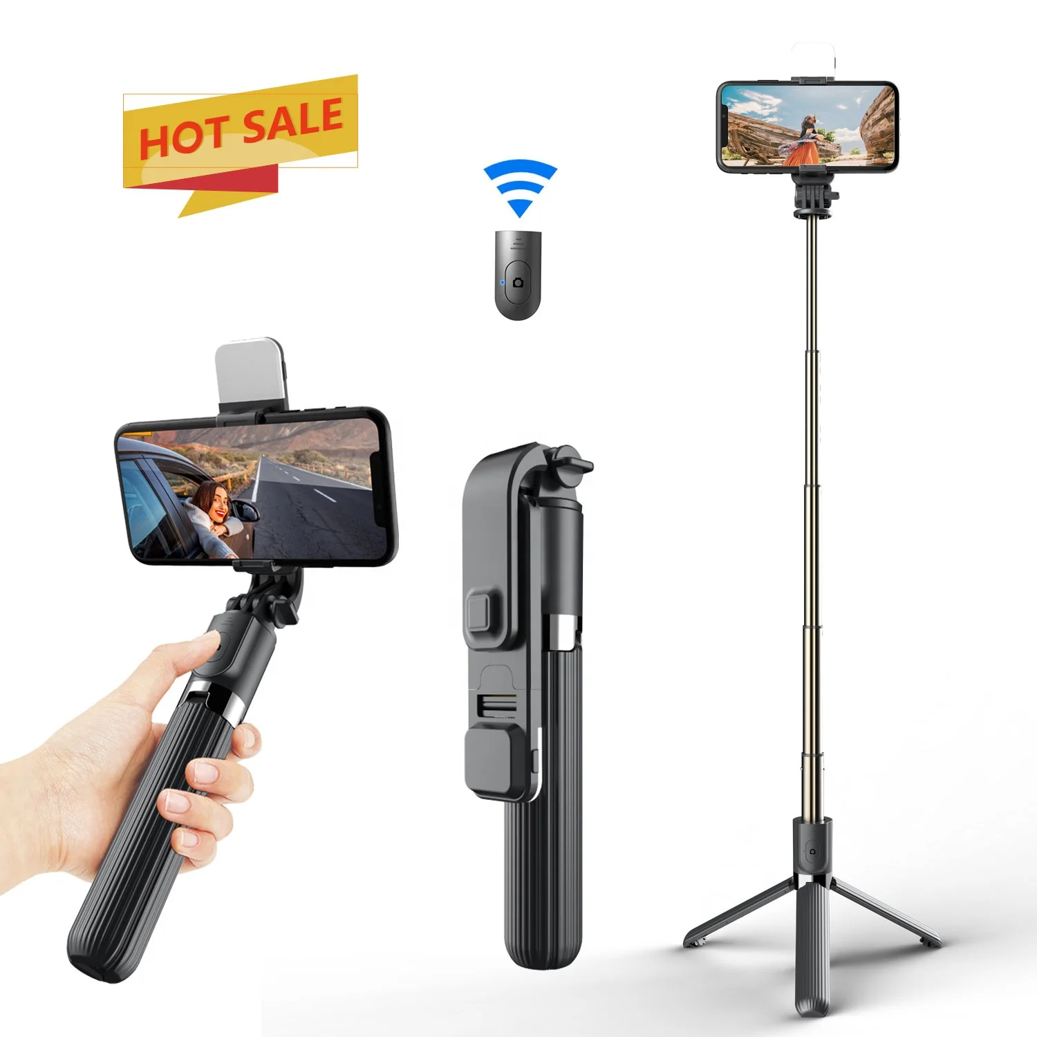 

SYOSIN L03s High-Performance 3 in 1 Selfie Tripod Fill Light Aluminium Alloy Adjustable Smart Wireless Tripod Selfie Stick