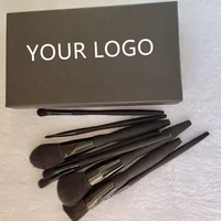 

custom logo 9 pcs private label black diamond makeup brushes set high quality makeup brush with box