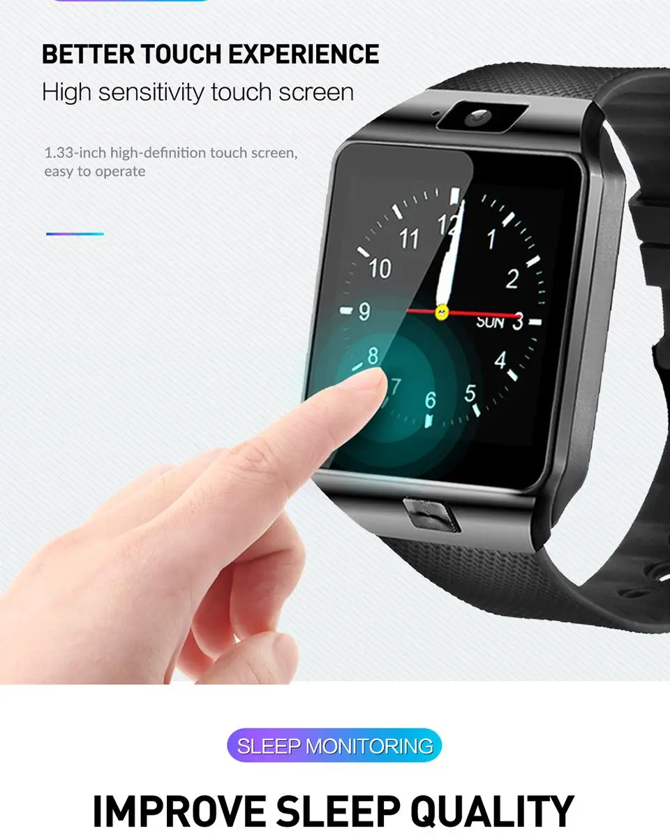 Dz09 Smart Watch With Touch Screen For Smartphone Smartwatch Sim Card