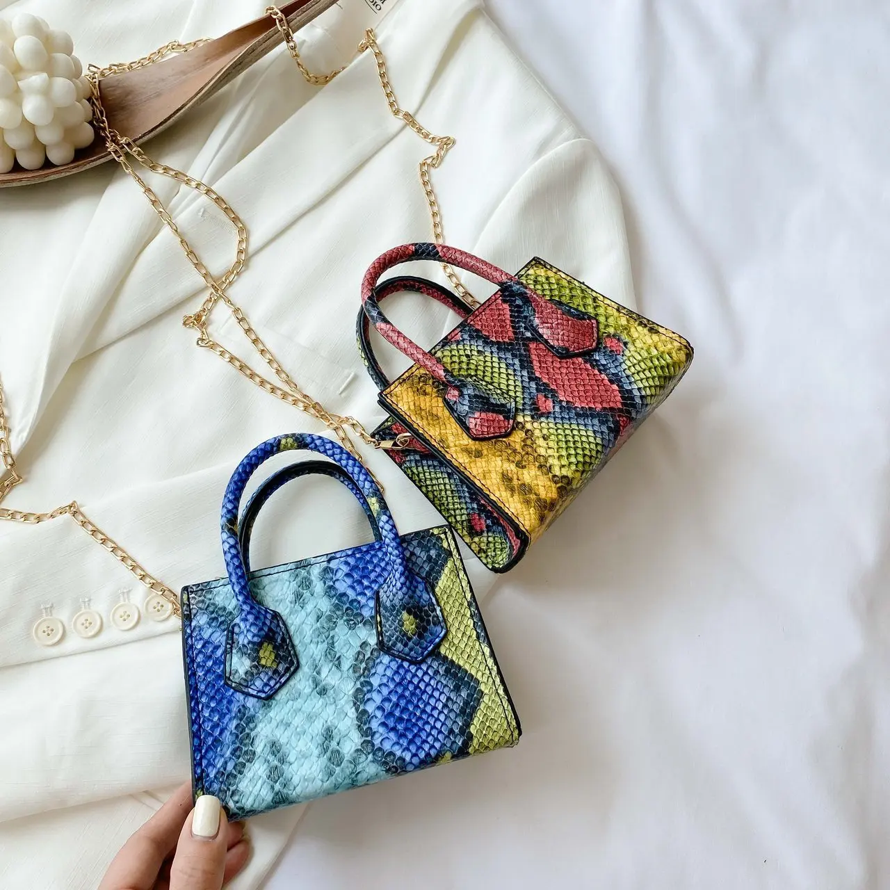 

New Fashion Snake Print Small Lady Luxury Hand Bags Brand Purses Handbags Famous Designer Women Shoulder Crossbody Bags, Customizable