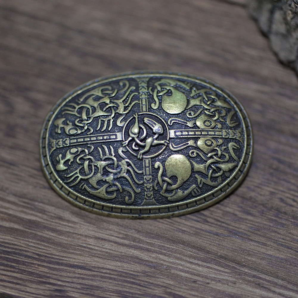 

LANGHONG Norse Raven Viking Brooch Amulet Fibula Brooch For Women Sweden Scandinavian Viking Brosch Jewelry Talisman, Antique silver, antique bronze