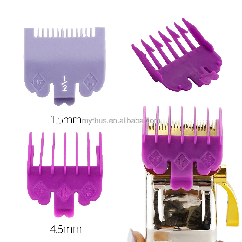 

Barber Cutting Tools Plastic Colorful Hair Guide Comb Set 1.5mm 4.5mm Hair Clipper Limit Comb Trimmer Guide Comb Guards