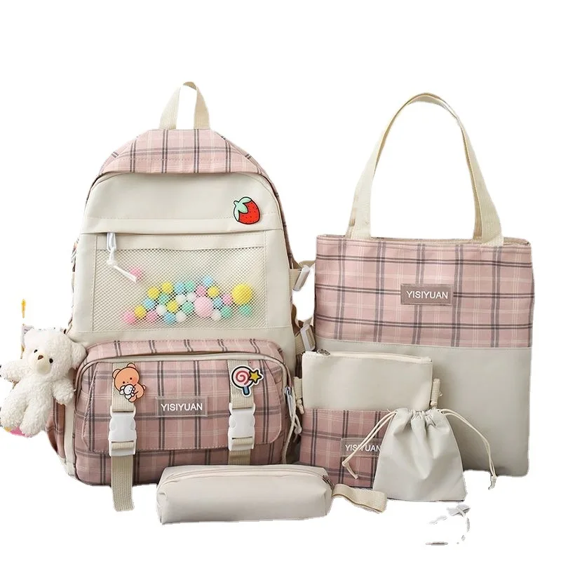 

New fashion small fresh canvas ball girl schoolbag, 4 colors