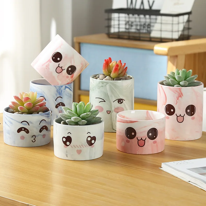 

modern lovely expression ceramic flower pot marble flower pots & planters for a succulent or a cactus