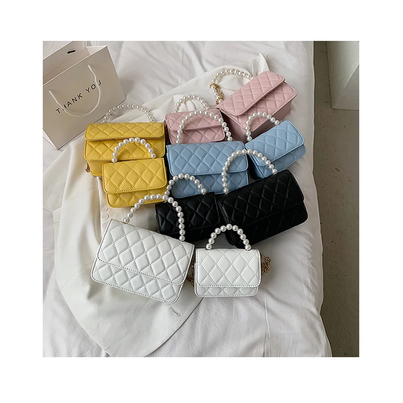 

Summer Luxury Beaded Hand bags Mini Diamond Lattice Small Square Bag Women Leisure Messenger Bag Purses and Handbags Chain Bolsa