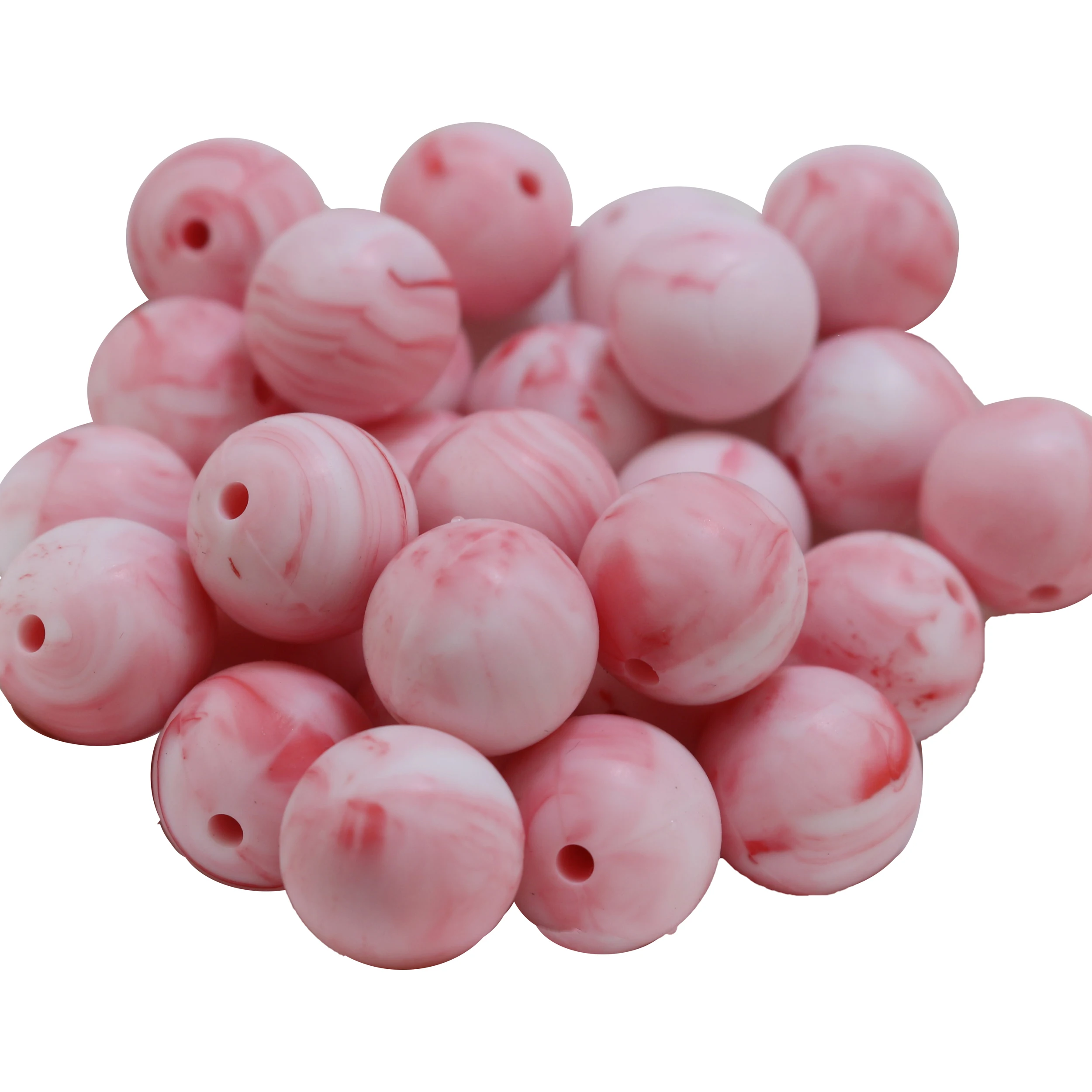

NEW Marble Colors Pink  baby silicone Beads Round Fast shipping