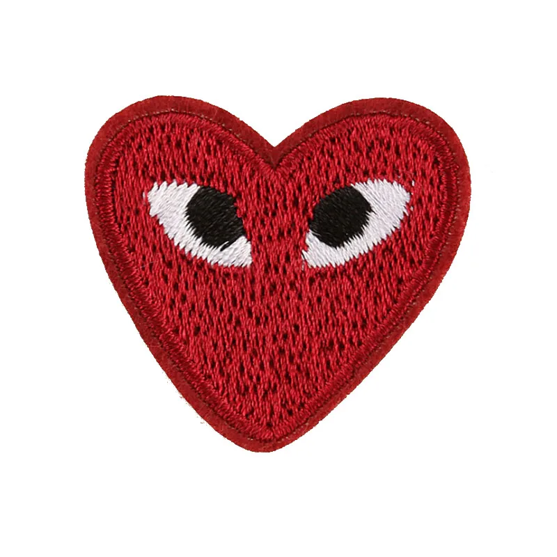 

Computer Embroidery Multicolor heart shape eyes patch Clothing jeans hat shoes use Clothing accessories, As photo