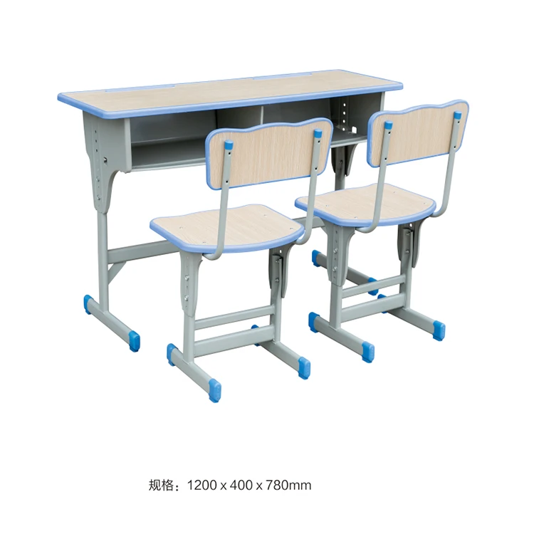 
Free sample modern factory price classroom furniture double student school desk and chair 