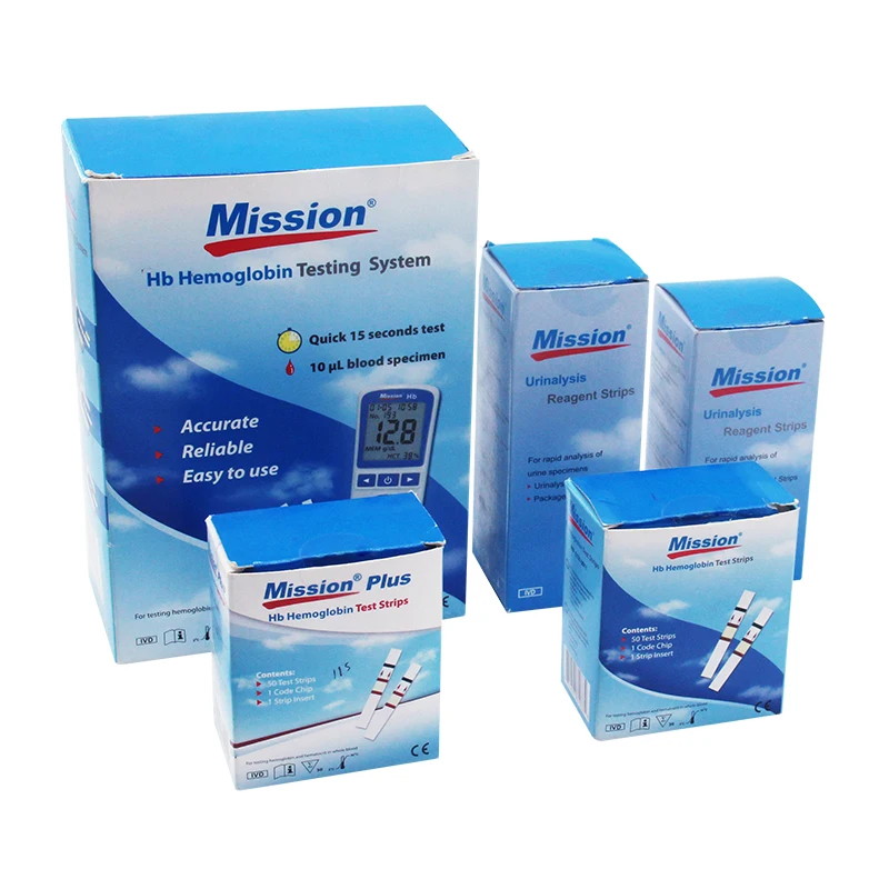 Original Misssion brand HB Hemoglobin test system meter and strips