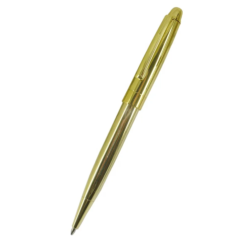 

ACMECN Classic Promotion Ballpoint Pen Plating Silver Body Gold Accent Famous Brand Logo Metal Pen, Pms color