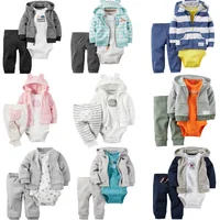 

Infant short sleeve romper hooded jacket and pants 3pcs baby new born baby clothes set