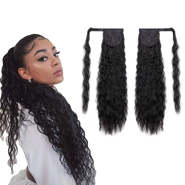 

Long Curly Ponytail Clip Corn Curly for Women Synthetic High Temperature Fiber Hair Extensions Natural Hairpiece Synthetic Hair