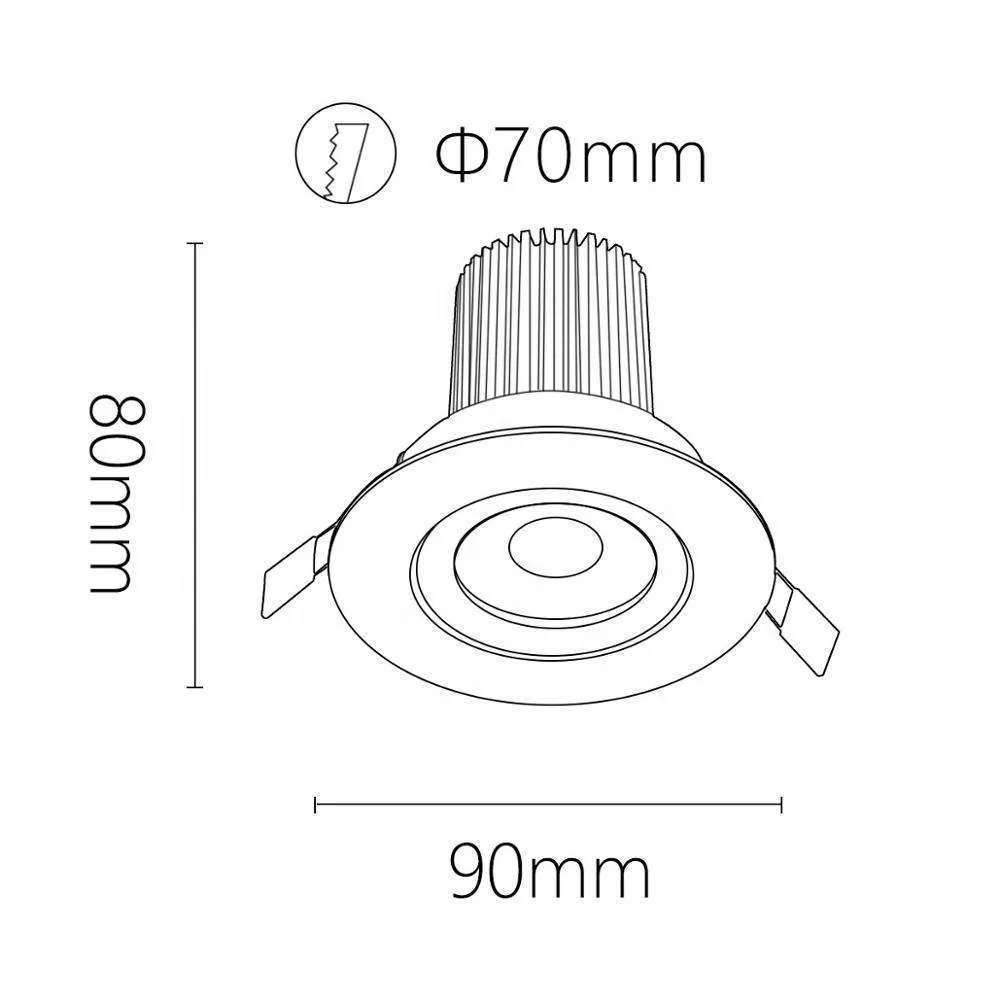 
10w Dimmable Led Downlight Cob Lights Downlight Led Recessed Crystal Spotlight 