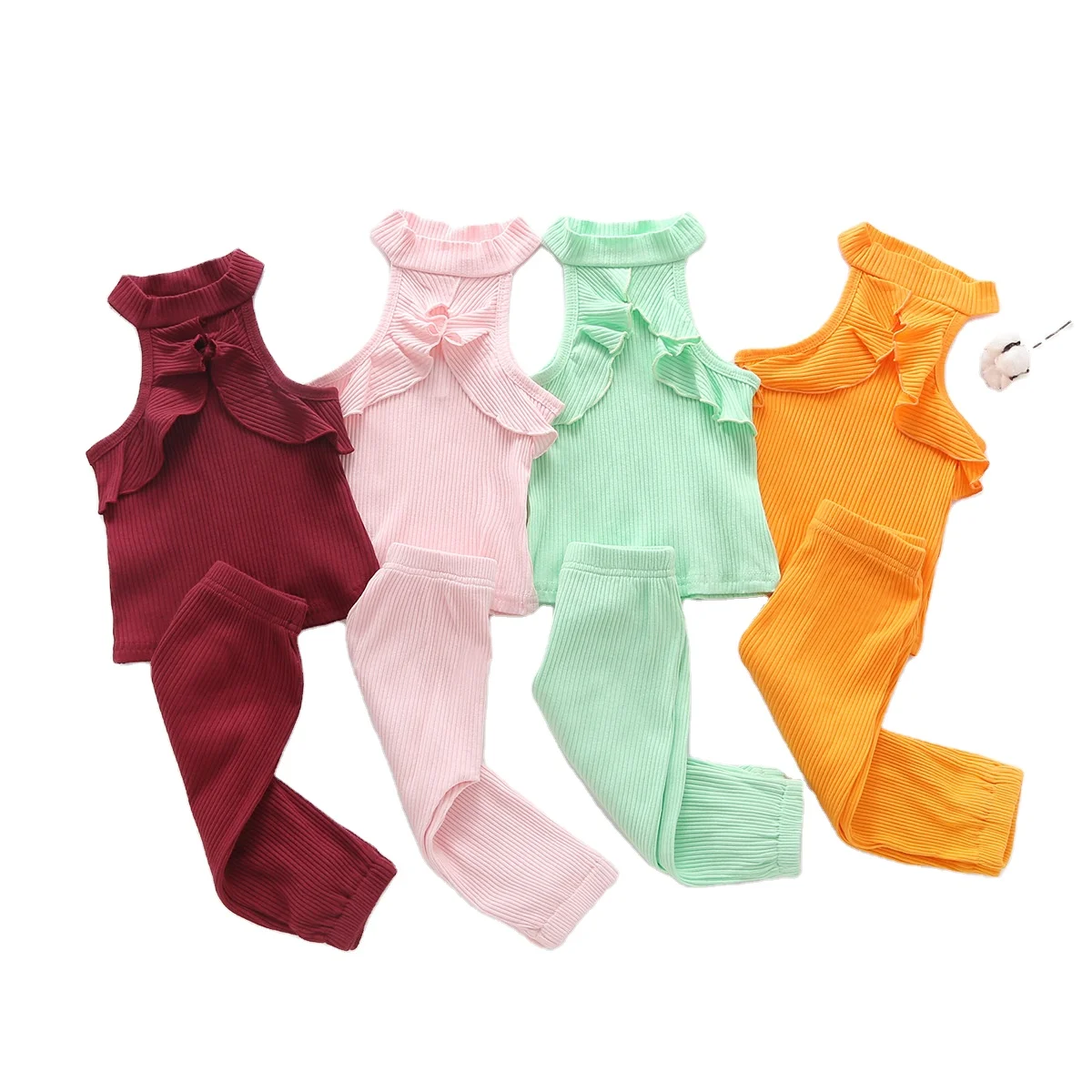 

rts 2021 hot sale Stocking sale Guangzhou summer baby clothes sets 2 pieces short baby clothing suit