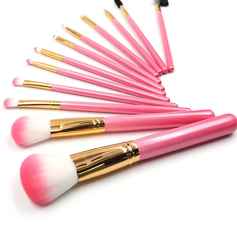 

Make Up Brushes 12Pcs Cosmetic Lipstick Brush Luxury 2022 Newarrivals Wholesale Oem Shenzhen Pink Professional Makeup Brush Sets, Customized color