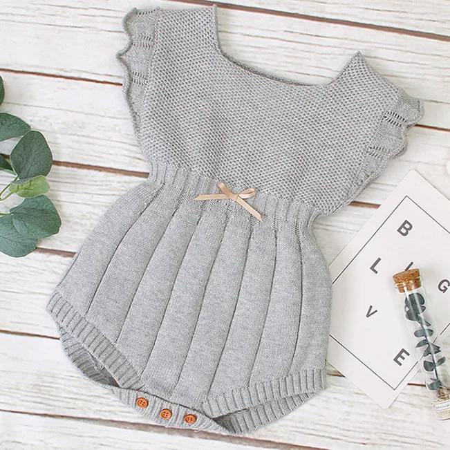 

2021 New Arrival Baby Knitted Rompers Infant Baby Girls Knitted Romper Clothes