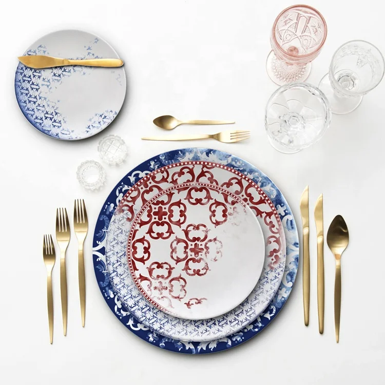 

New design flatware sets dinnerware wedding plates sets bone china dinner dishes sets decorative, As shown