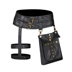 Waist Bag New Retro Steampunk Rock Pack For Sport Outdoor Hot Sale Fashion Gothic Punk PU Motorcycle Bag