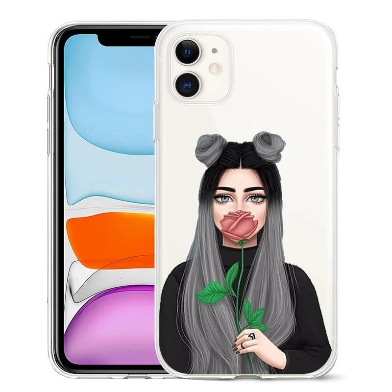 

2021 For Iphone 13 12 Mini Pro Case Cartoon Fashion Designer Brand Shock Proof Luxury For Iphone Tpu Case Black Girls Phone Case