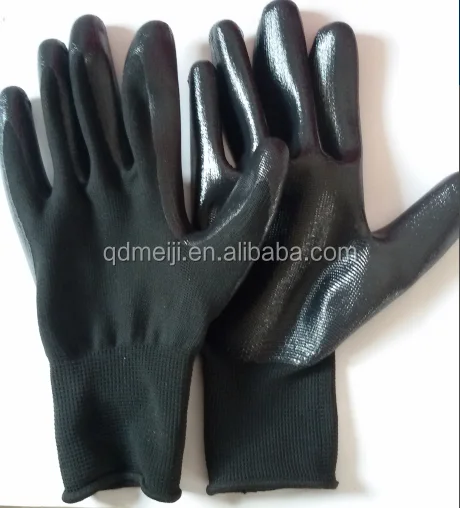 
cheapest nitrile coated gloves safety work black nitrile gloves china supplier 